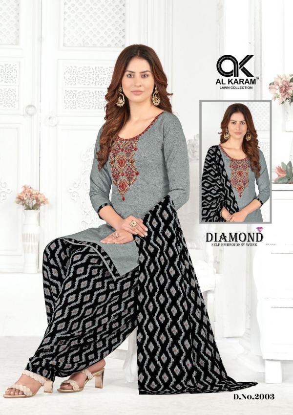 Al Karam Diamond Vol -2 cotton Printed Designer Dress Material